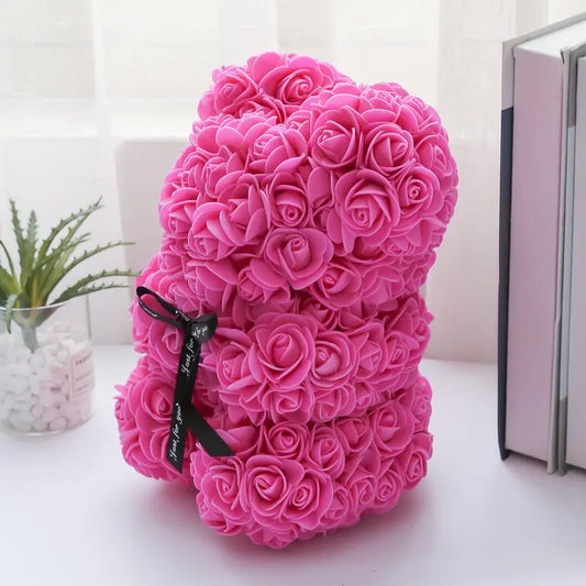 Teddy Bear Artificial Rose Bouquet – Romantic Gift for Her