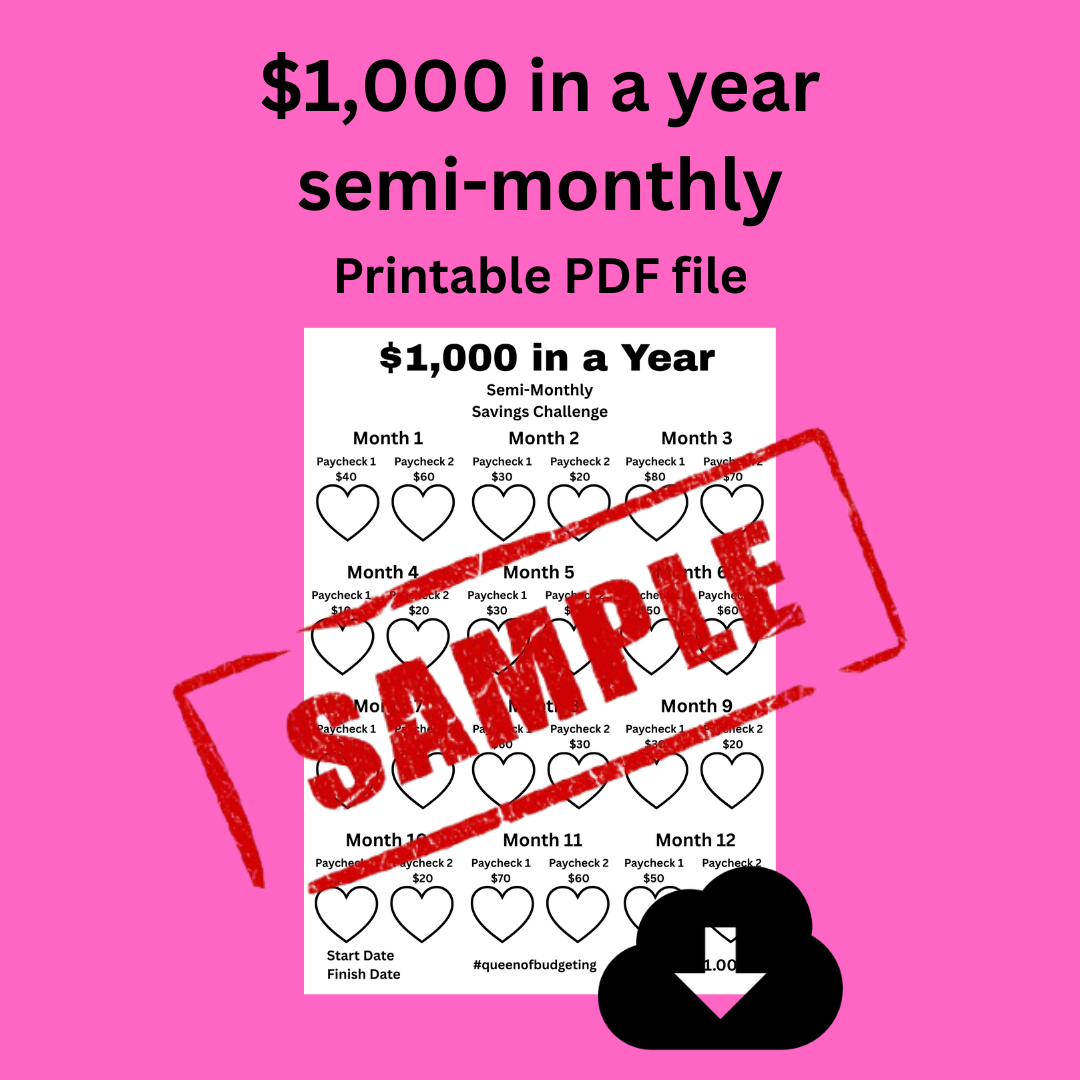 $1,000 in a year semi-monthly