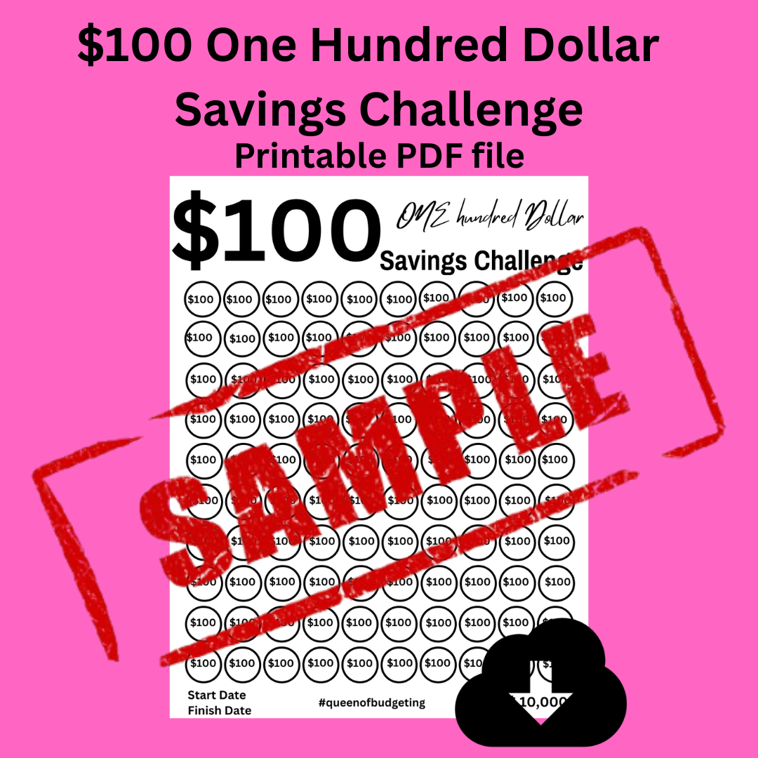 $100 Savings Challenge – Save $10,000 in 100 Deposits