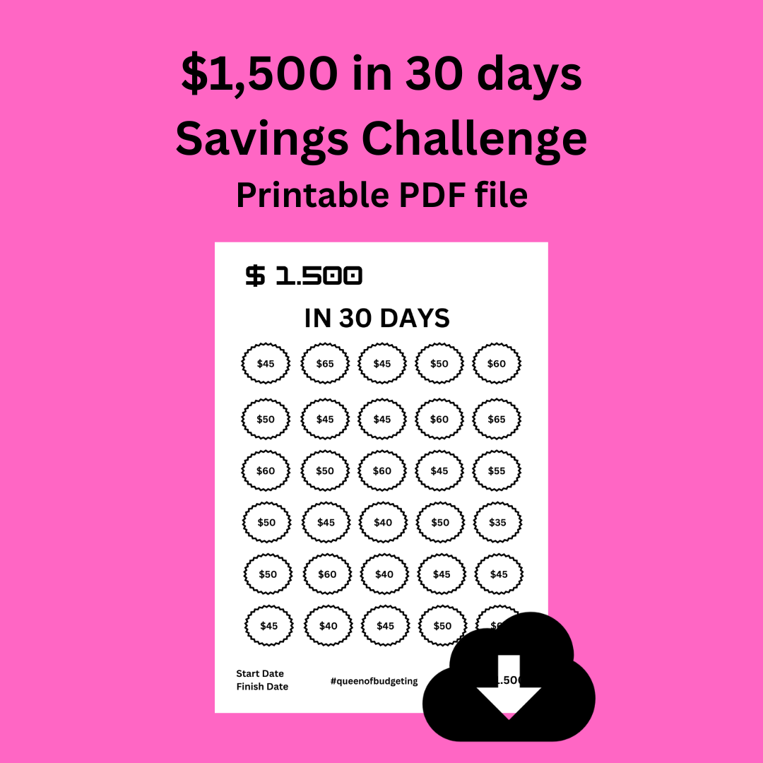 $1,500 in 30 Days Savings Challenge