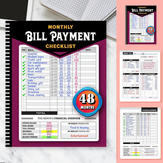 Monthly Bill Payment Checklist (Tracker Notebook)