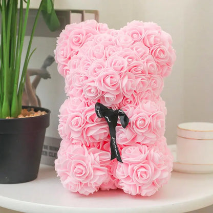 Bear Design Artificial Rose Bouquet