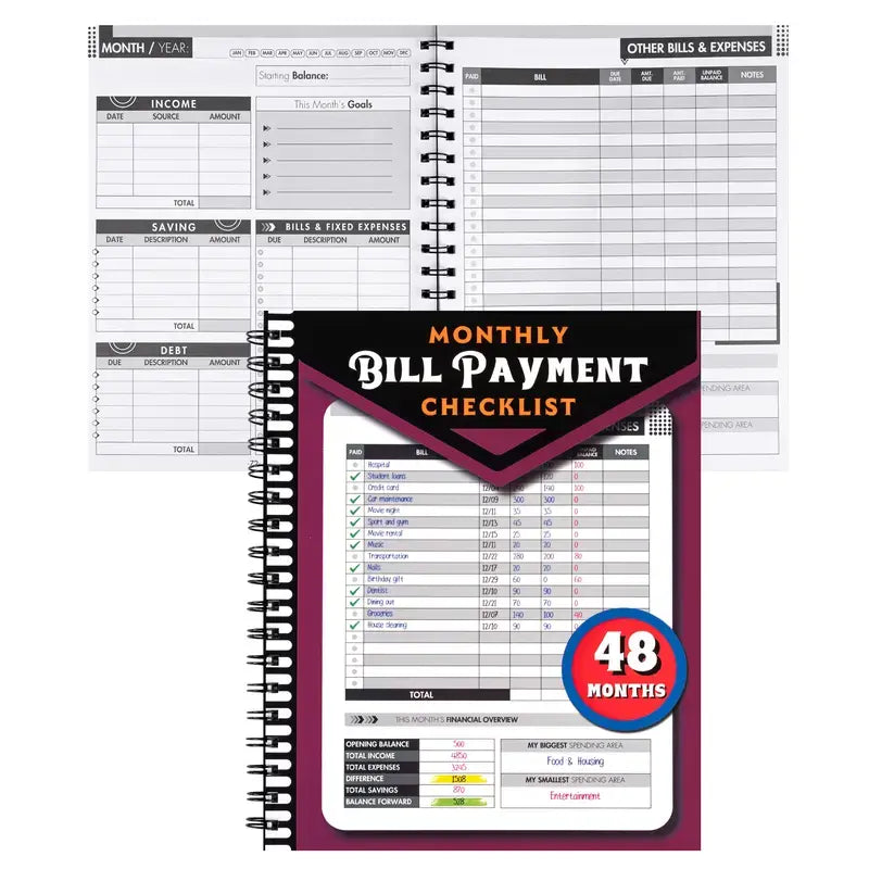 Monthly Bill Payment Checklist (Tracker Notebook)