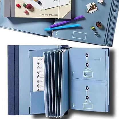 Multi-Pocket Accordion File Organizer, Portable Document Holder
