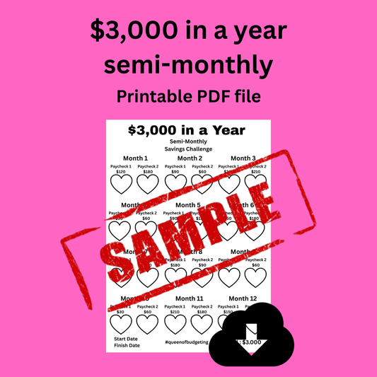 $3,000 in a year semi-monthly