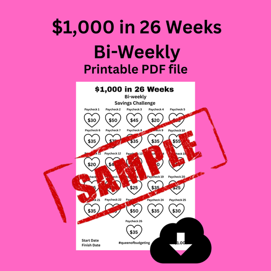 $1,000 in 26 Weeks Bi-Weekly