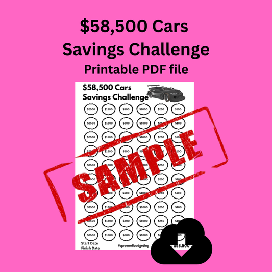 $58,500 Cars Savings Challenge