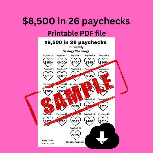 26 Paychecks Savings Challenge – Save $8,500 in 26 Deposits