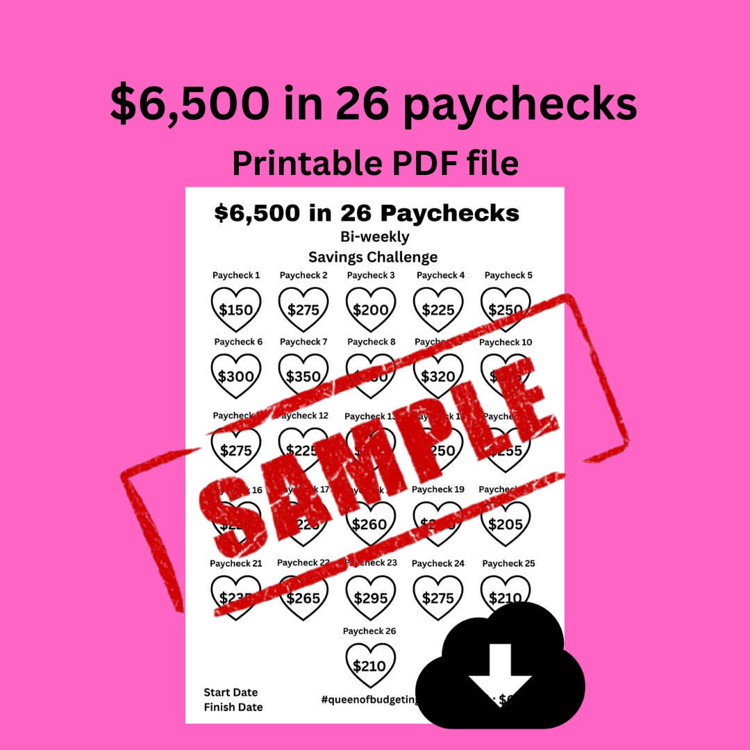26 Paychecks Savings Challenge – Save $6,500 in 26 Deposits