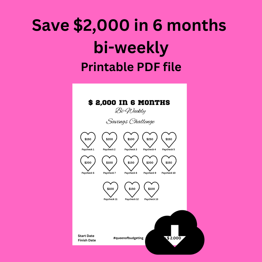 $2,000 in 6 months  bi-weekly