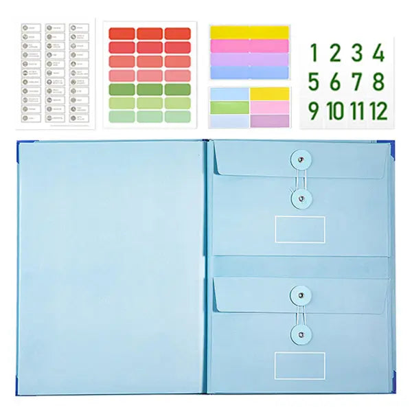 Multi-Pocket Accordion File Organizer, Portable Document Holder