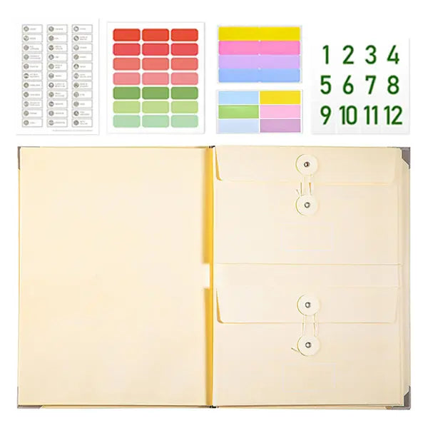 Multi-Pocket Accordion File Organizer, Portable Document Holder
