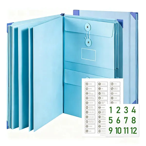 Multi-Pocket Accordion File Organizer, Portable Document Holder