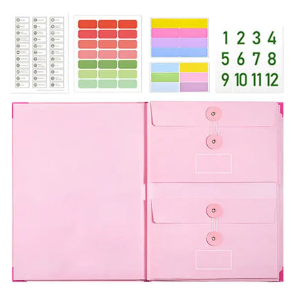 Multi-Pocket Accordion File Organizer, Portable Document Holder