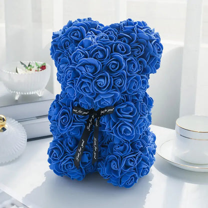 Bear Design Artificial Rose Bouquet