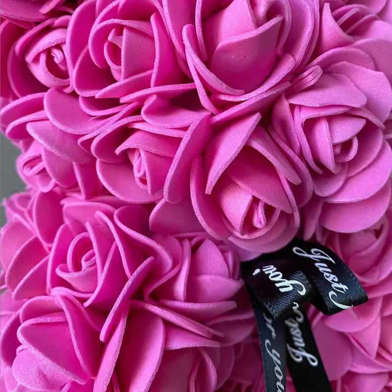 Bear Design Artificial Rose Bouquet