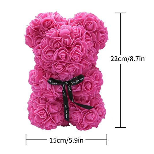 Bear Design Artificial Rose Bouquet